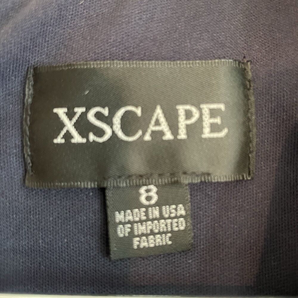 Xscape Navy Blue Short-Sleeve V-Neck Maxi Dress - Picture 5 of 16